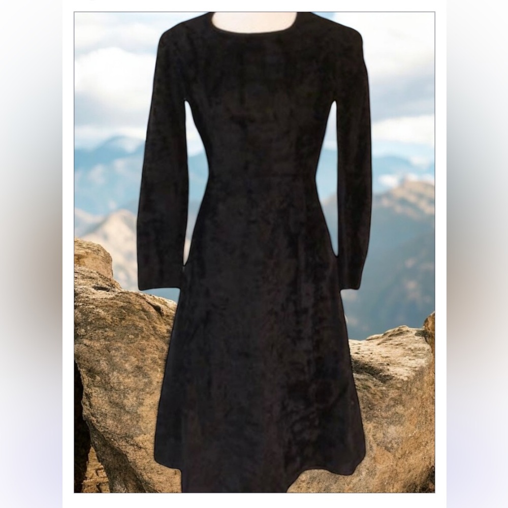 Rare 1950’s Adele Simpson Couture Faux Seal Fur Dress! Vintage Cocktail Dress XS